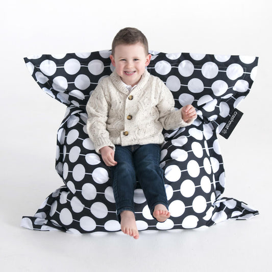 Black White Spots Kids Bean Bag