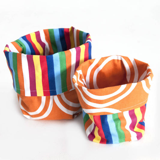 Orange Circles/Candy Stripe Crashmat Storage Pouch Large