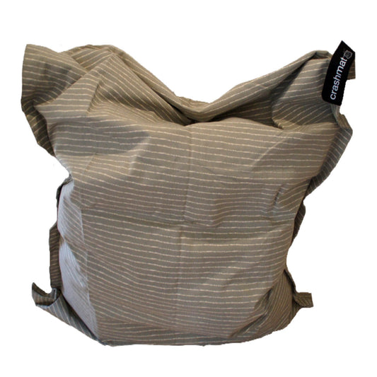 Grey & White Stripe Crashmat Bean Bag