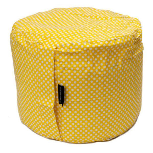 Yellow and White Spot Ottoman