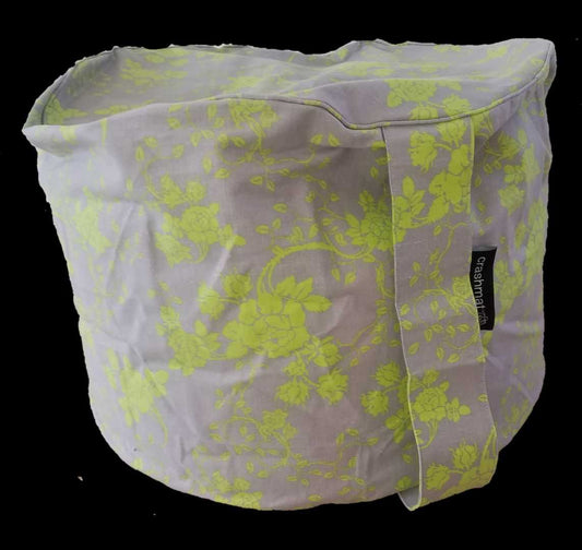 Grey & Lime Floral Ottoman